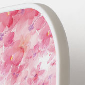 Waterverf wildfloral roze witte naam pickleball paddle (Links Detail)