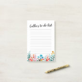 Waterverf Wildflower Aangepaste Magnetisch Notitie Post-it® Notes (Op bureau)