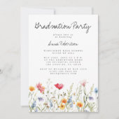 Waterverf Wildflower Afstudeerfeest Kaart (Voorkant)