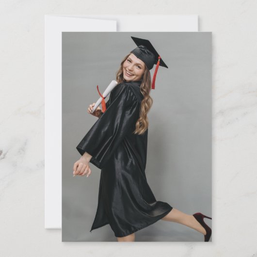 Waterverf Wildflower Afstudeerfeest Kaart (Achterkant)