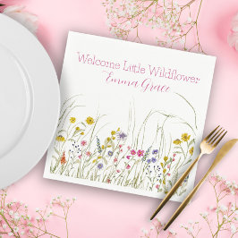 Waterverf Wildflower Baby shower Party servetten