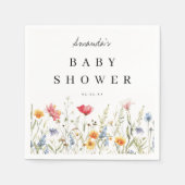 Waterverf Wildflower Baby shower servetten (Voorkant)