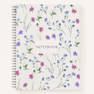 Waterverf Wildflower Bloemen Patroon Planner Notitieboek