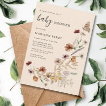 Waterverf Wildflower Boho Baby shower
