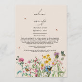 Waterverf Wildflower bruiloft reisschema programma (Voorkant)