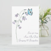 Waterverf Wildflower Butterfly Sla de datum op Kaart (Staand voorkant)