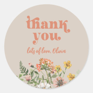 Waterverf Wildflower Dank u Sticker
