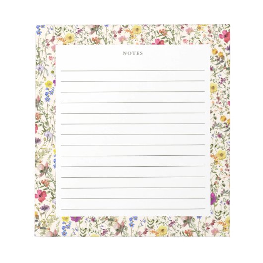 Waterverf Wildflower Florals Notitieblok (Voorkant)