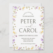 Waterverf Wildflower foto bruiloft uitnodiging (Voorkant)