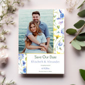 Waterverf Wildflower Foto De datum opslaan Aankondiging