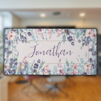 Waterverf Wildflower gepersonaliseerd Bureaumat