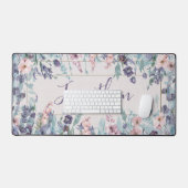 Waterverf Wildflower gepersonaliseerd Bureaumat (Keyboard & Muis)
