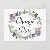 Waterverf Wildflower Lavendel Wijzig de datum Briefkaart (Voorkant)