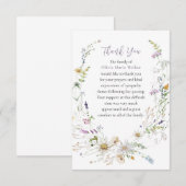 Waterverf Wildflower Lavender Funeral Bedankt (Voorkant / Achterkant)