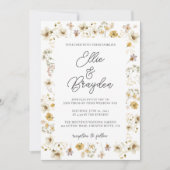 Waterverf Wildflower Lijst Weddenschap Kaart (Voorkant)