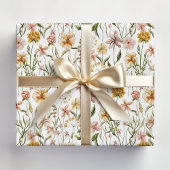 Waterverf Wildflower Meadow Floral Pattern Inpakpapier Vel