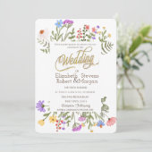 Waterverf Wildflower Meadow Kaart (Staand voorkant)