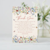 Waterverf Wildflower Memorial viering van het leve Bedankkaart (Staand voorkant)