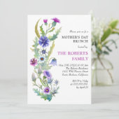 Waterverf wildflower Moederdag Brunch Kaart (Staand voorkant)