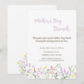 Waterverf Wildflower Moederdag Brunch Kaart (Voorkant / Achterkant)