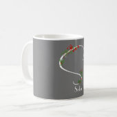Waterverf Wildflower Monogram Grijze Koffie mok (Voorkant links)
