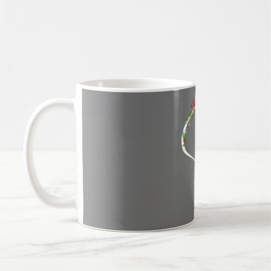 Waterverf Wildflower Monogram Grijze Koffie mok (Links)
