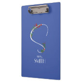 Waterverf Wildflower monogram wit rood blauw Klembord (Links)