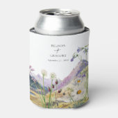 Waterverf Wildflower Mountain bruiloft gunst Blikjeskoeler (Blikje Voorkant)