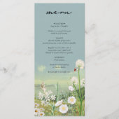 Waterverf Wildflower Mountain Landscape Wedding Menu (Voorkant)