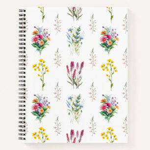 Waterverf Wildflower Naadloos Patroon Notitieboek