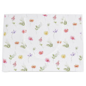 Waterverf Wildflower patroon baby shower Groot Cadeauzakje (Voorkant)