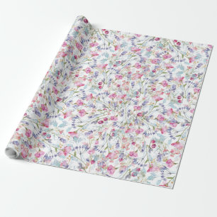 Waterverf Wildflower Pattern Cadeaupapier