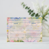 Waterverf Wildflower Recept Enclosure Kaart (Staand voorkant)