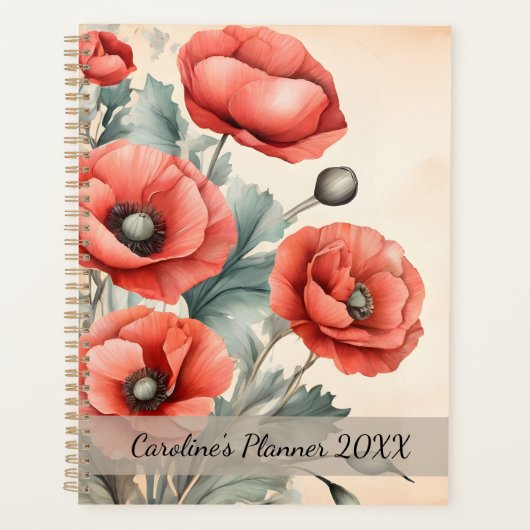 Waterverf Wildflower Red Poppies Summer Planner (Voorkant)