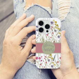 Waterverf Wildflower Roos en Sage Bloom Wildly C iPhone 15 Pro Case
