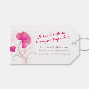 Waterverf wildflower roze bruiloft snoep gunsten cadeaulabel