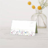 Waterverf wildflower schetsen wit groen bruiloft (Voorkant)