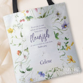 Waterverf Wildflower Schrift gepersonaliseerd Draagtas