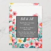 Waterverf Wildflower Soft Pastel Wedding Kaart (Voorkant / Achterkant)