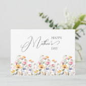 Waterverf Wildflower Spring Meadow Moederdag Feestdagenkaart (Staand voorkant)