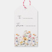 Waterverf Wildflower Spring Meadow Valentijnsdag Cadeaulabel (Achterkant)