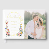Waterverf Wildflower Spring Summer Arch Wedding Gastenboek (Voorkant)