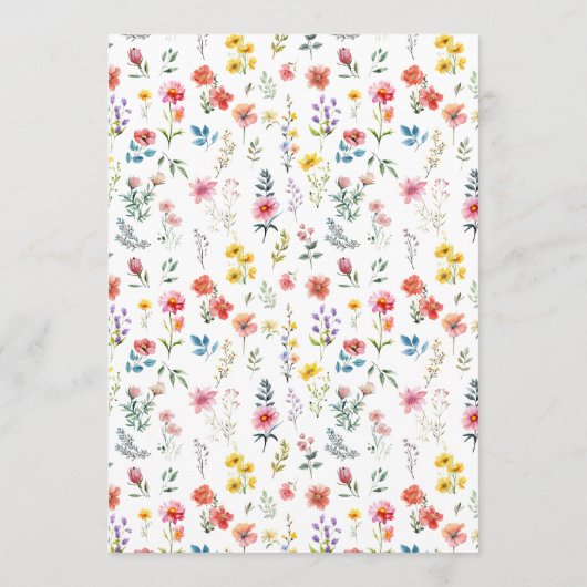 Waterverf Wildflower Spring Summer Arch Wedding Menu (Achterkant)