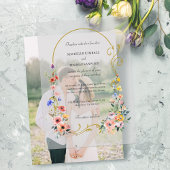Waterverf Wildflower Spring Summer Arch Wedding Vellum Uitnodigingen