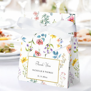 Waterverf Wildflower Spring Summer Wedding Bedankdoosjes