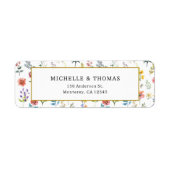 Waterverf Wildflower Spring Summer Wedding Etiket (Voorkant)