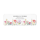 Waterverf Wildflower Spring Summer Wedding Etiket (Voorkant)