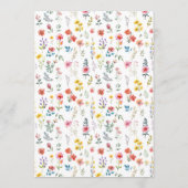 Waterverf Wildflower Spring Summer Wedding Menu (Achterkant)