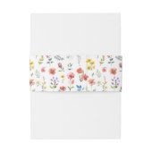 Waterverf Wildflower Spring Summer Wedding Uitnodigingen Wikkel (Achterkant Voorbeeld)