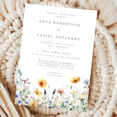 Waterverf Wildflower Spring Wedding Invitation Kaart